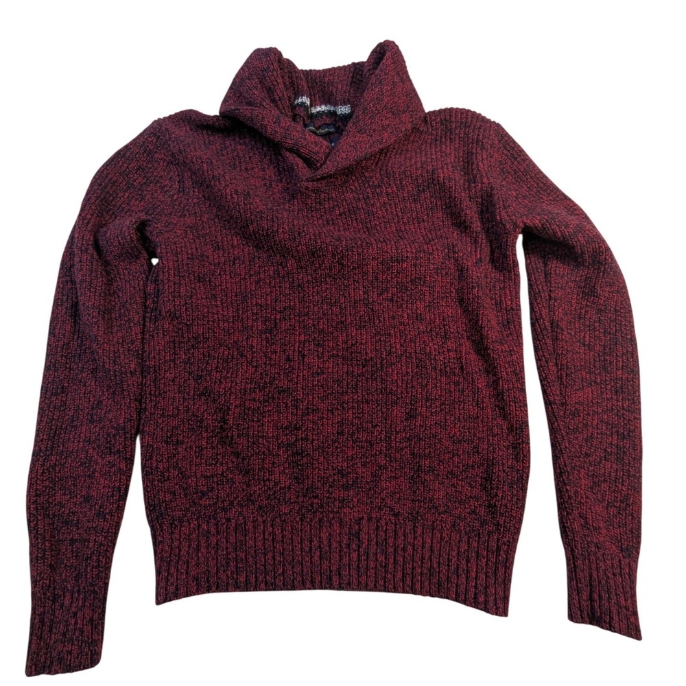American‎ Eagle Outfitters Shawl Collar Marled Red Athletic Fit Sweater XS TP